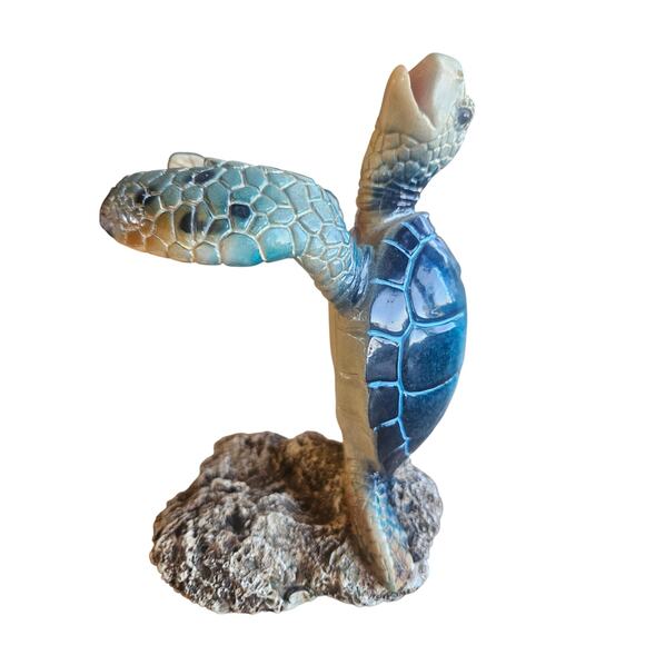 Sea Turtle Wine Bottle Holder Ceramic Heavy Unique - Picture 7 of 14